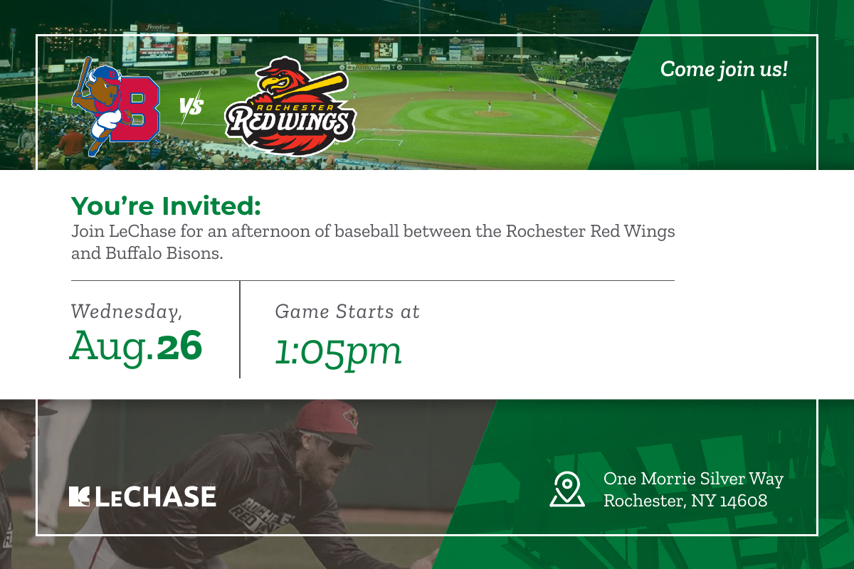 Red Wings Game field ops event flyer designed by Zandyr Meakin for LeChase Construction