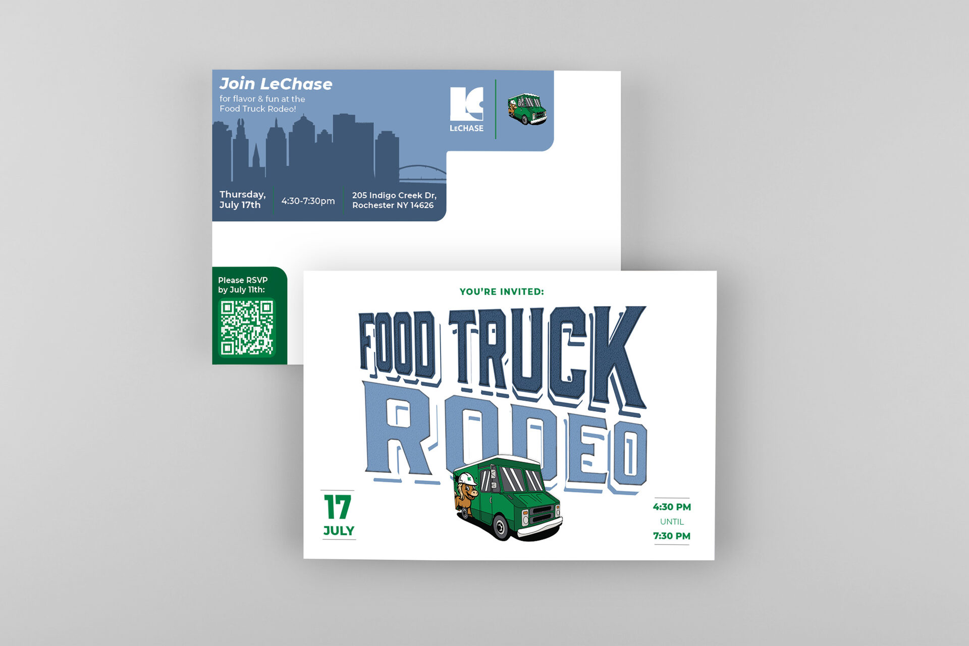Food Truck Rodeo event invite designed by Zandyr Meakin for LeChase Construction