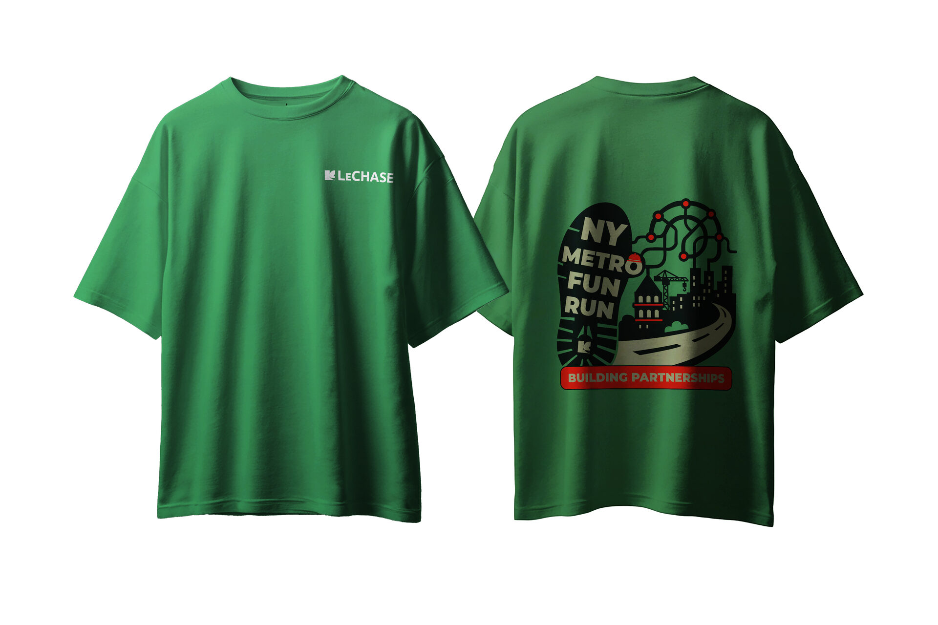 NYC Fun Run apparel designed by Zandyr Meakin for LeChase Construction
