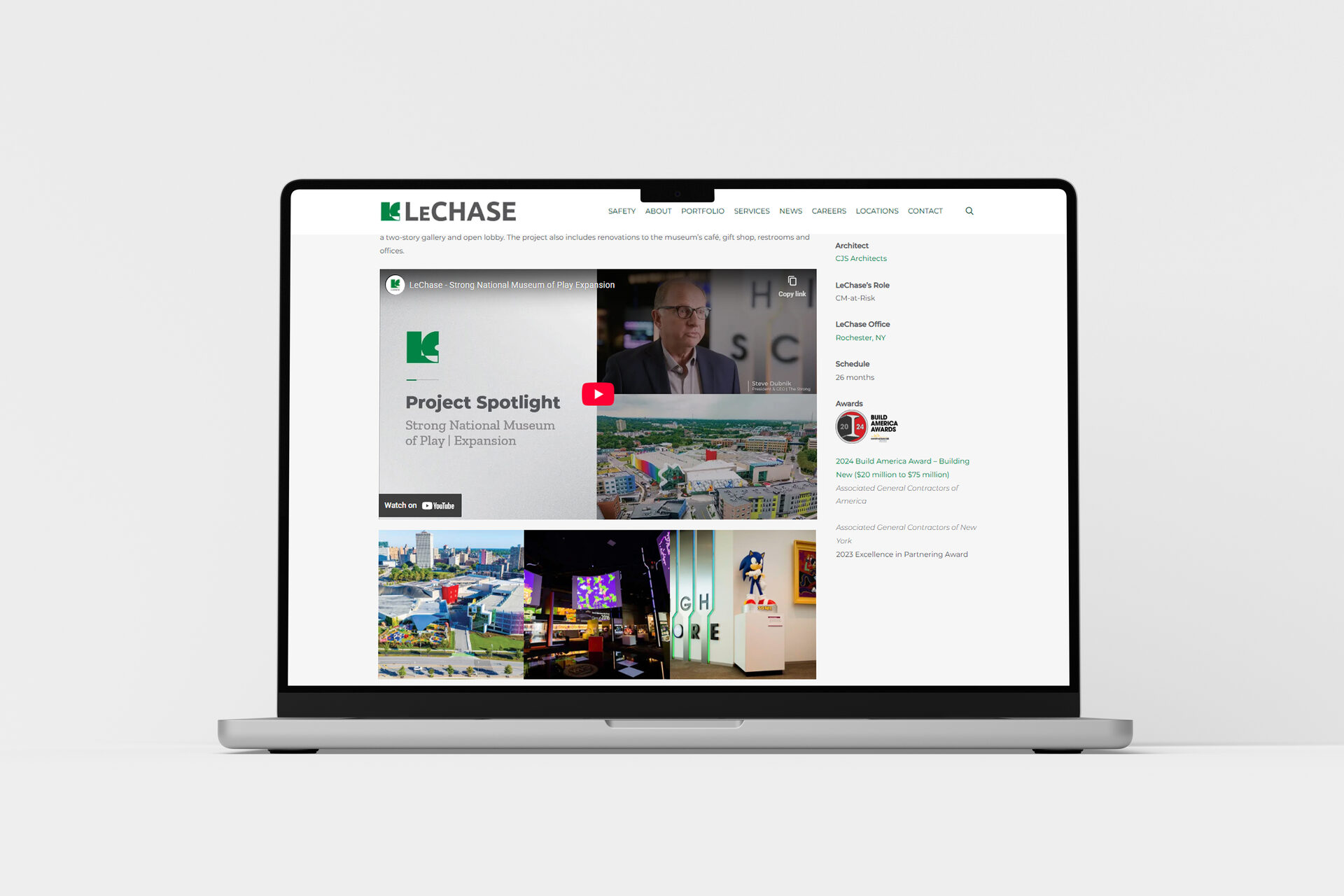 YouTube thumbnail set designed by Zandyr Meakin for LeChase Construction