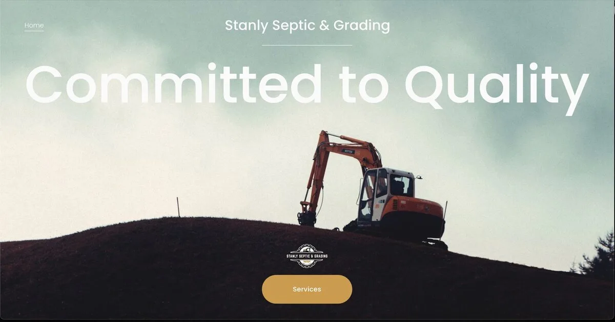 Stanly Septic and Grading website designed by Zandyr Meakin